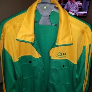 Green and yellow track jacket.